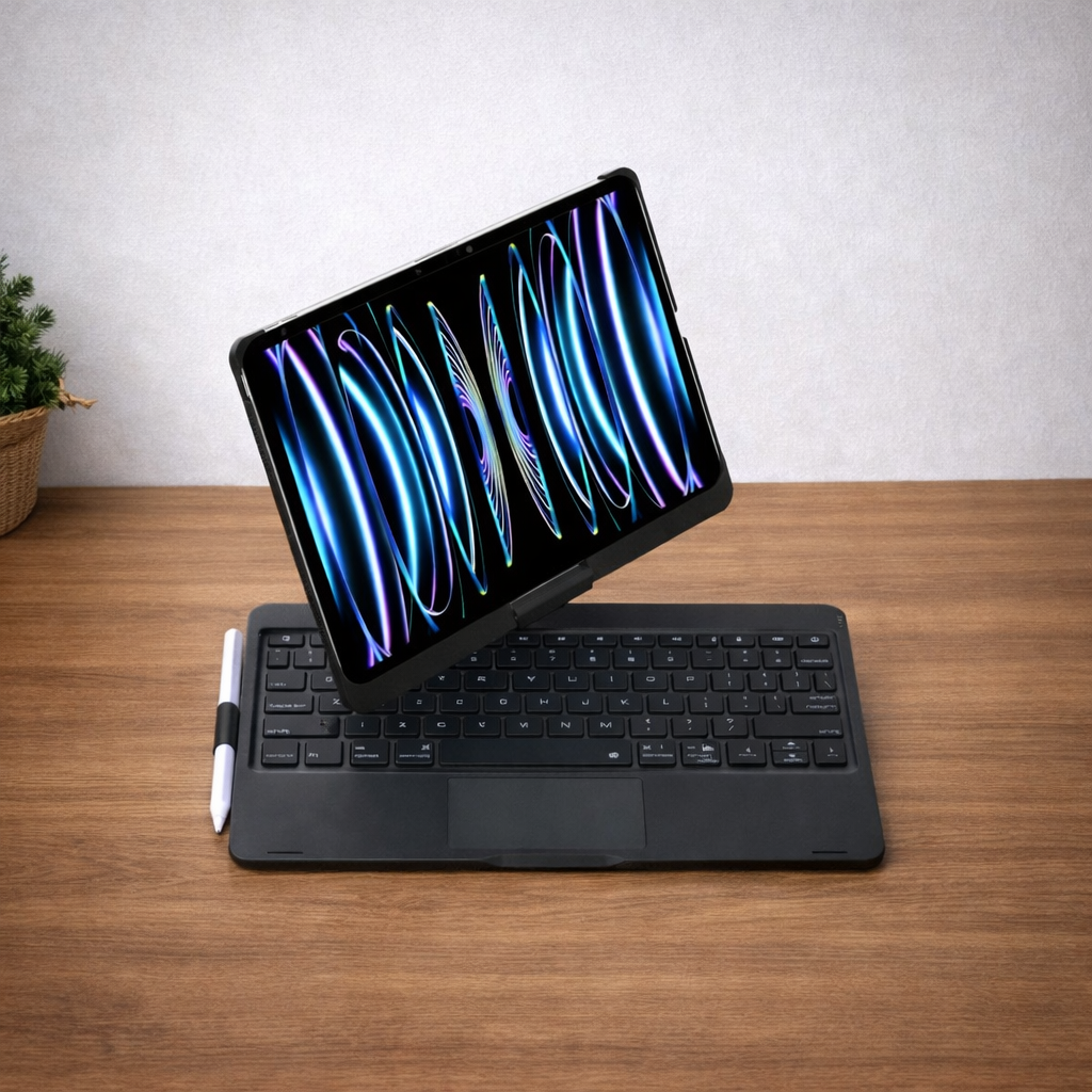 iPad Rotating Bluetooth Keyboard Case with Backlit